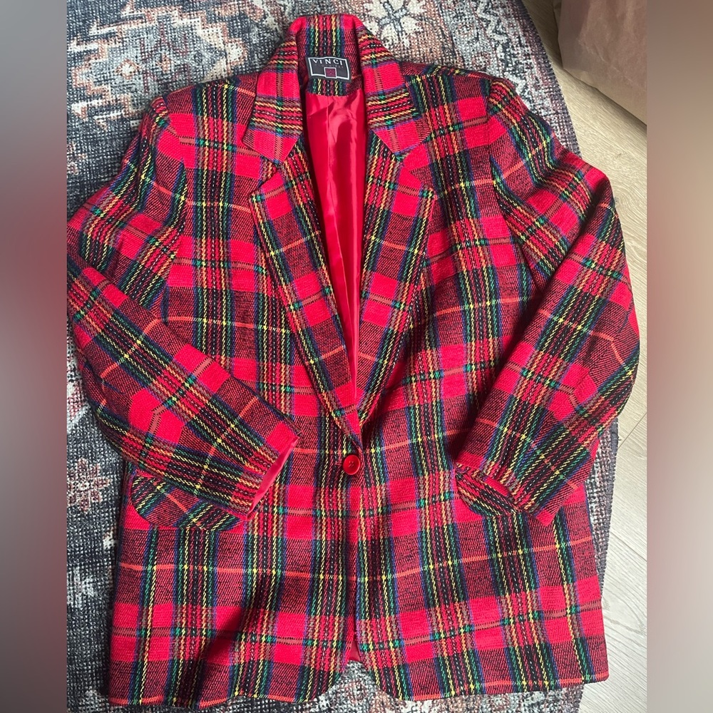 Vintage tartan plaid blazer
